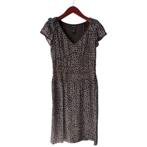 Kenneth Cole 100% silk Y2K dress size 6 brown and light blue AKA choqua